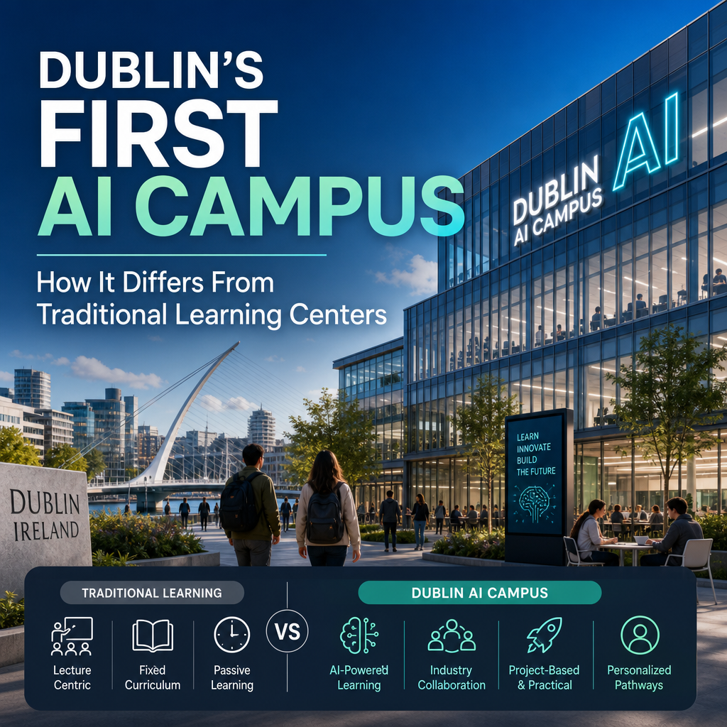 Dublin AI Campus illustration for Dublin’s First AI Campus: How It Differs From Traditional Learning Centers