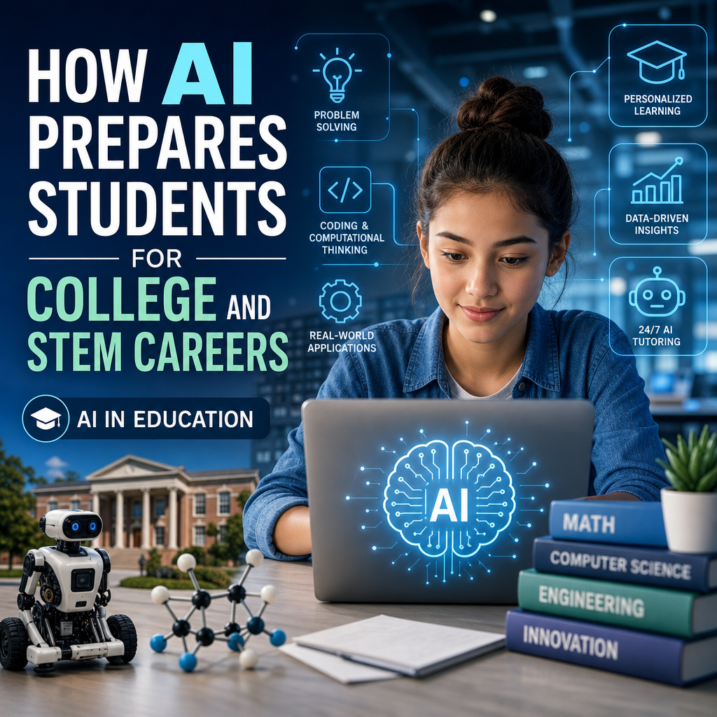 AI in education illustration for How AI Prepares Students for College and STEM Careers