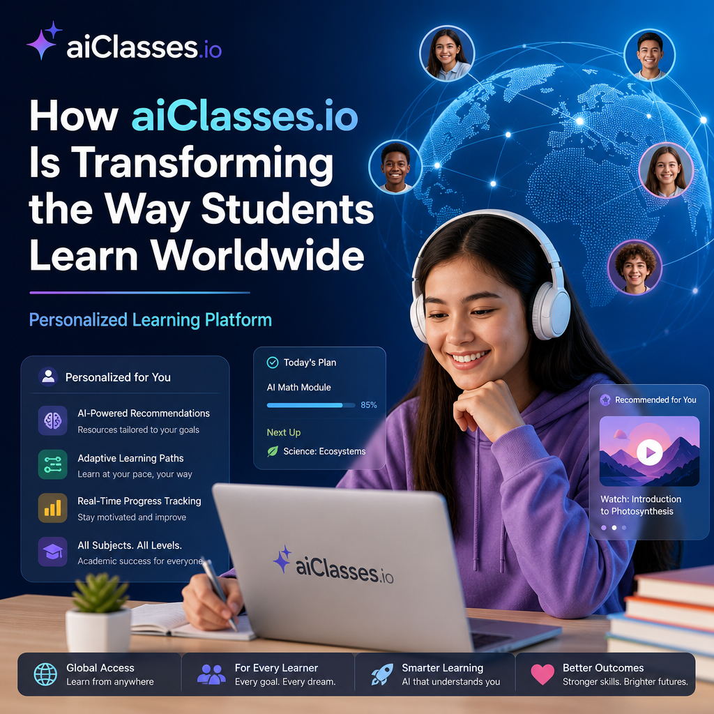 personalized learning platform illustration for How aiClasses.io Is Transforming the Way Students Learn Worldwide