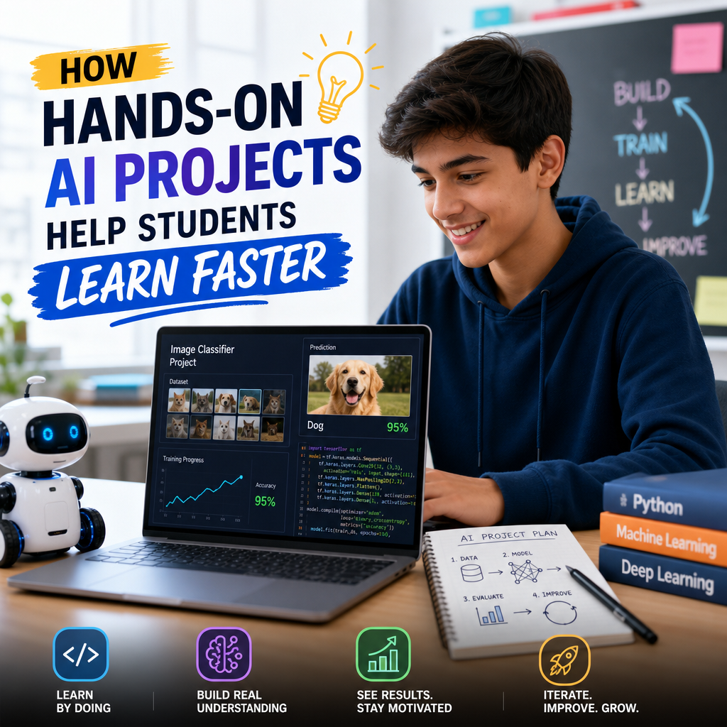Illustration of How Hands-On AI Projects Help Students Learn Faster
