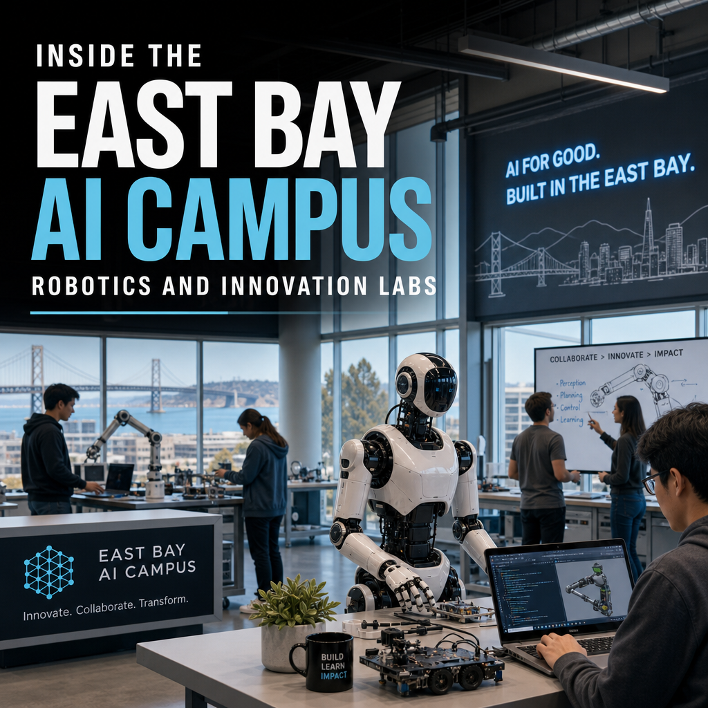 Illustration of Inside the East Bay AI Campus Robotics and Innovation Labs