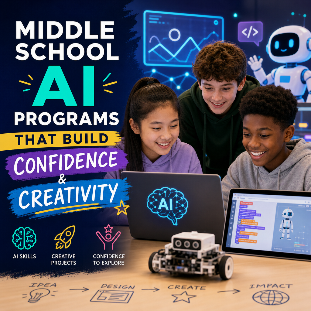 Illustration of Middle School AI Programs That Build Confidence and Creativity