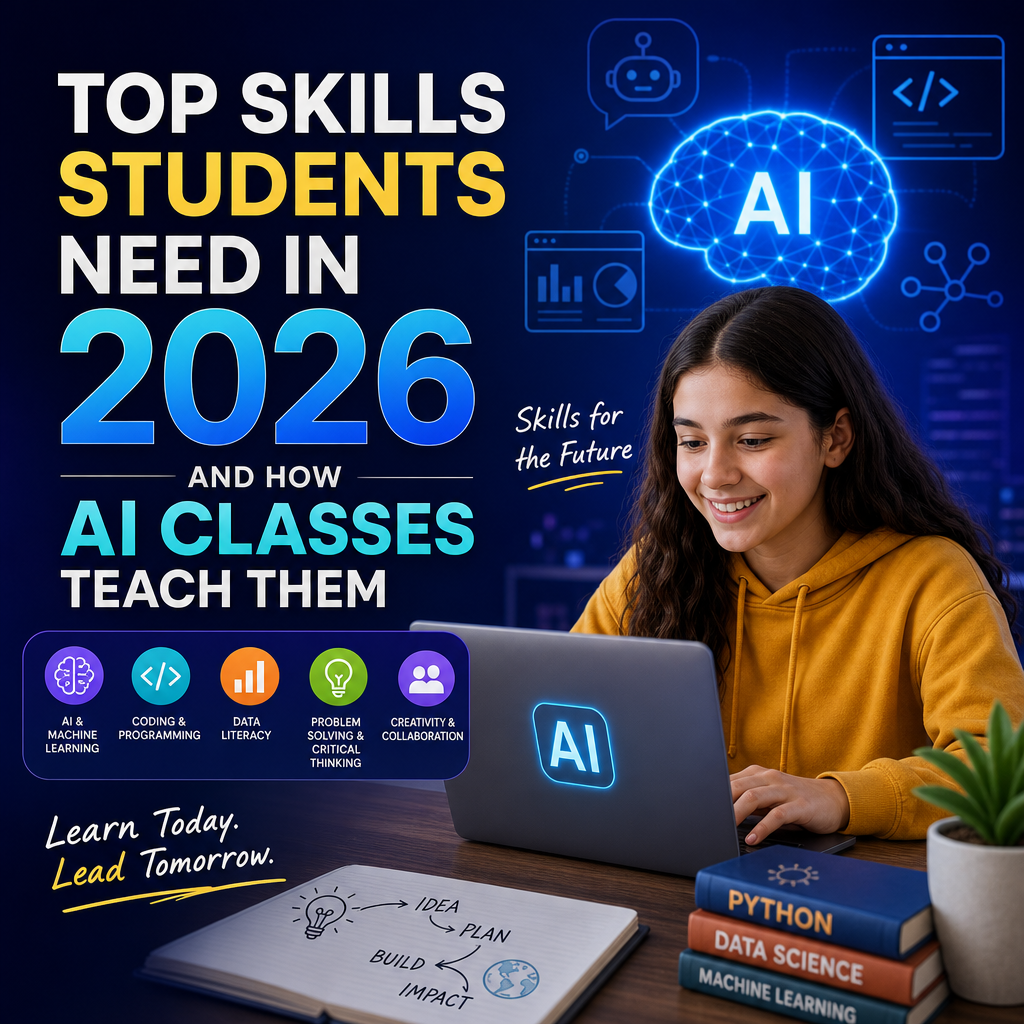 Illustration of Top Skills Students Need in 2026 and How AI Classes Teach Them